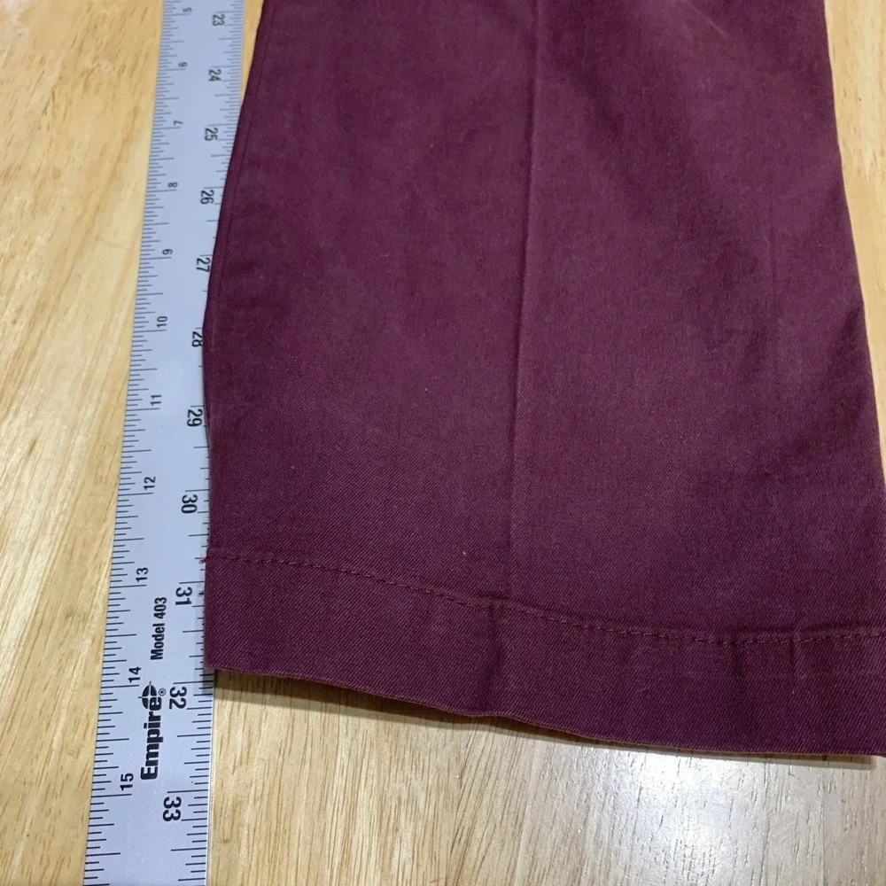 Banana Republic Fulton Skinny Chino Pants Mens 34X34  Zip Red/Burgundy